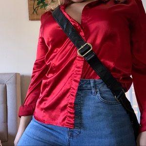 Satin Apostrophe Button-Up